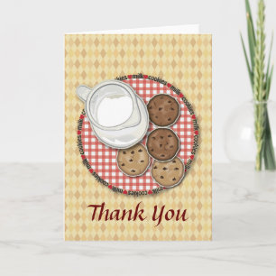 Tarjeta De Agradecimiento Leche y galletas gracias
