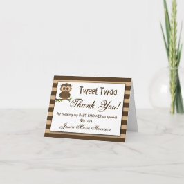 Tarjeta De Agradecimiento Lechuza Pequeña Cuta | Baby Shower Gracias