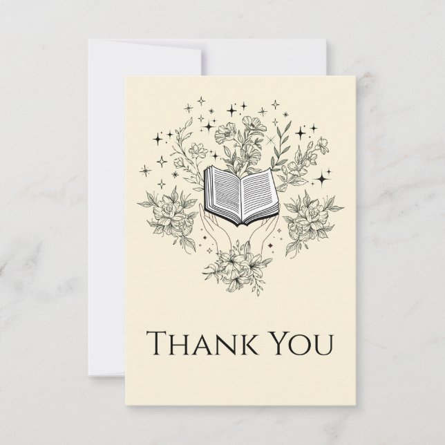 Tarjeta De Agradecimiento Leer libros Libros Mucho (Anverso)