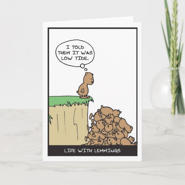 Tarjeta De Agradecimiento Lemmings at Low Tide - Comics a medio hornear (Anverso)