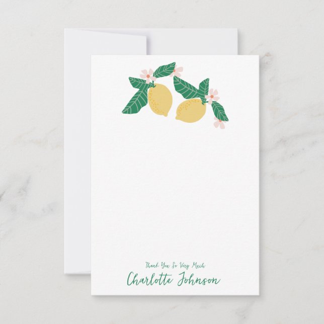 Tarjeta De Agradecimiento Lemon (Anverso)