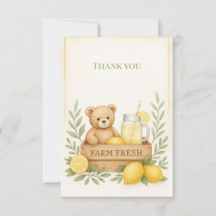 Tarjeta de agradecimiento Lemon Baby Shower