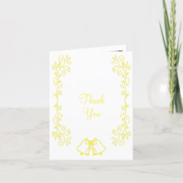 Tarjeta De Agradecimiento Lemon Bells Scrollwork Design Boda
