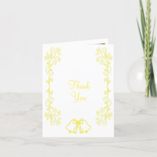 Tarjeta De Agradecimiento Lemon Bells Scrollwork Design Boda
