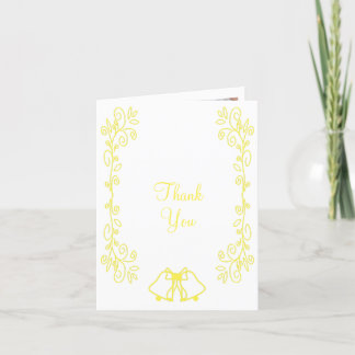 Tarjeta De Agradecimiento Lemon Bells Scrollwork Design Boda