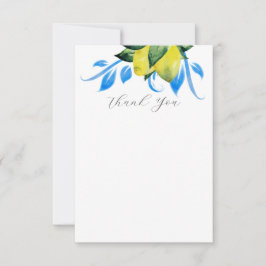 Tarjeta De Agradecimiento Lemon Boda Gracias Cartas Elegante Azul