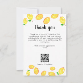 Tarjeta De Agradecimiento Lemon Bridal Shower Gracias Personalizado Código Q