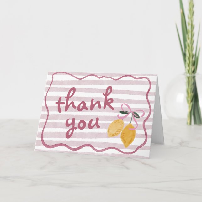 Tarjeta De Agradecimiento Lemon Chica Baby Shower Gracias (Anverso)