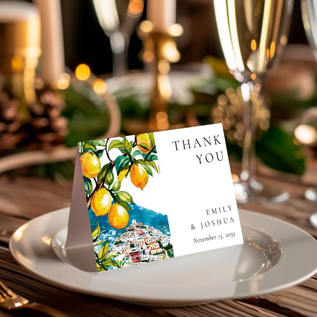 Tarjeta De Agradecimiento Lemon Citrus Amalfi Coast Boda italiano (Subido por el creador)