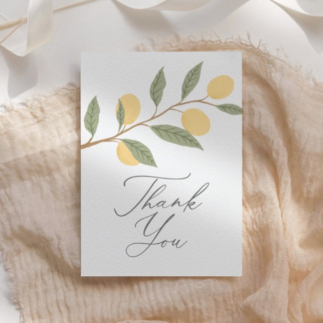 Tarjeta De Agradecimiento Lemon Citrus Baby Shower (Subido por el creador)