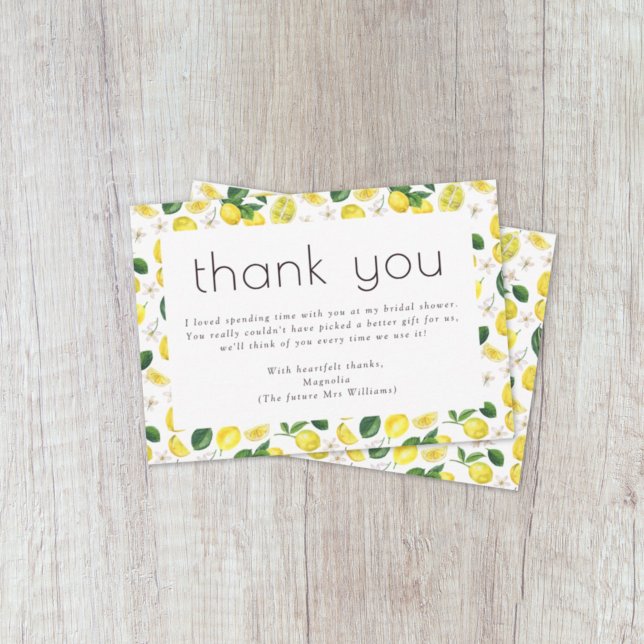 Tarjeta De Agradecimiento Lemon Citrus Bridal (Subido por el creador)