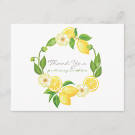 Tarjeta De Agradecimiento Lemon Citrus Gender Neutral Baby Shower Gracias