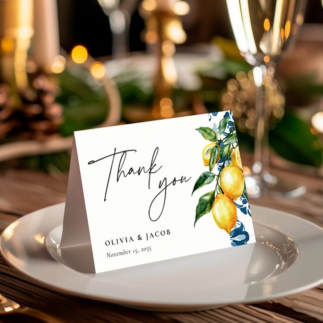 Tarjeta De Agradecimiento Lemon Citrus Positano Boda italiano (Subido por el creador)