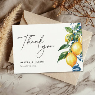Tarjeta De Agradecimiento Lemon Citrus Positano Boda italiano