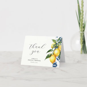 Tarjeta De Agradecimiento Lemon Citrus Positano Ducha de Novias Italiana
