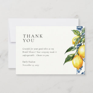 Tarjeta De Agradecimiento Lemon Citrus Positano Ducha de Novias Italiana
