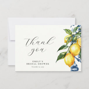 Tarjeta De Agradecimiento Lemon Citrus Positano Ducha de Novias Italiana