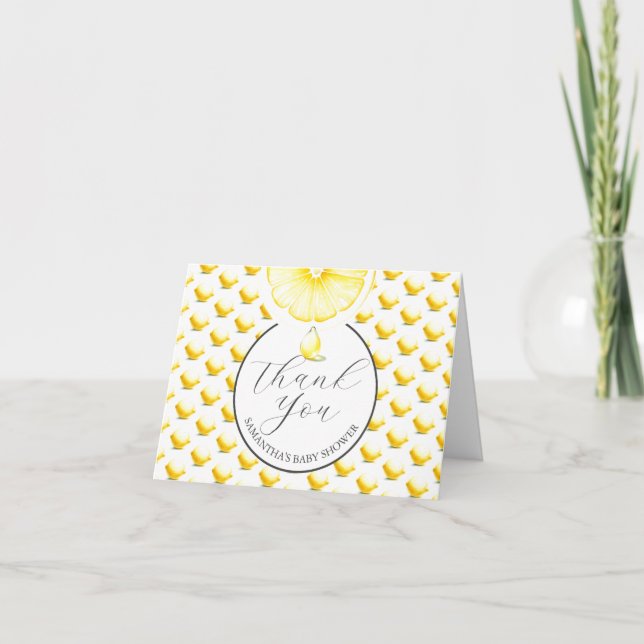 Tarjeta De Agradecimiento Lemon Drop Baby Shower Gracias Cartas (Anverso)
