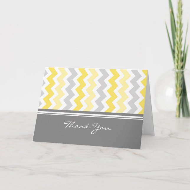 Tarjeta De Agradecimiento Lemon Gray Baby Shower Hostess Gracias (Anverso)