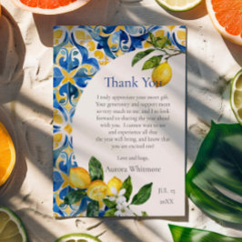 Tarjeta De Agradecimiento Lemon Mediterráneo 25 cumpleaños