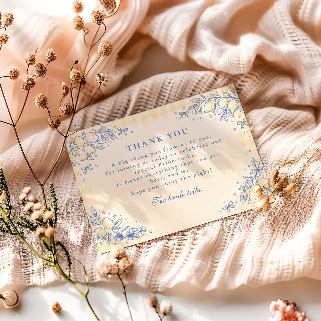 Tarjeta De Agradecimiento Lemon Olive Ciao Miss Bridal Shower (Subido por el creador)