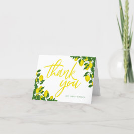 Tarjeta De Agradecimiento Lemon Watercolor Verano Brillante