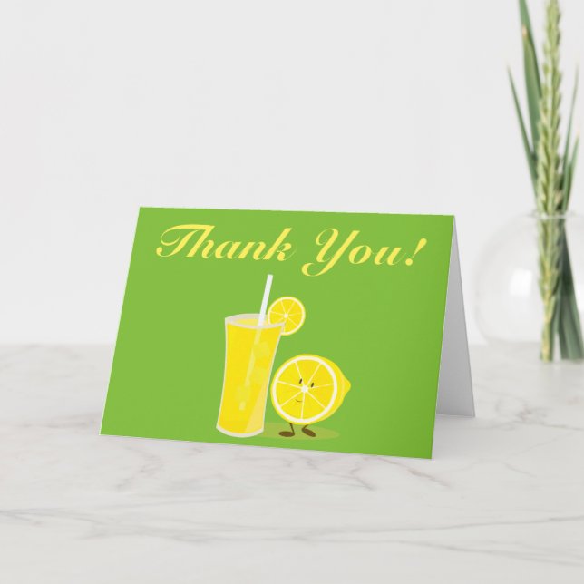 Tarjeta De Agradecimiento Lemon y limonada gracias (Anverso)