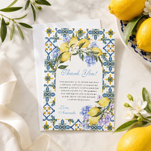 Tarjeta De Agradecimiento Lemoncello de la Costa Amalfitana Despedida de Sol