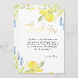 Tarjeta De Agradecimiento Lemones acuarela de moda