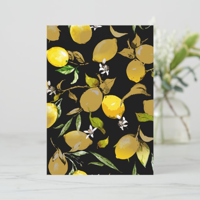 Tarjeta De Agradecimiento Lemones acuarelas 31 (Anverso de pie)