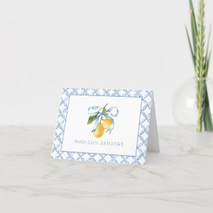 Tarjeta De Agradecimiento Lemones de arco azul azul personalizados