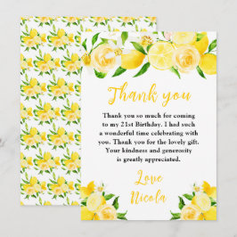 Tarjeta De Agradecimiento Lemons and Foliage Birthday