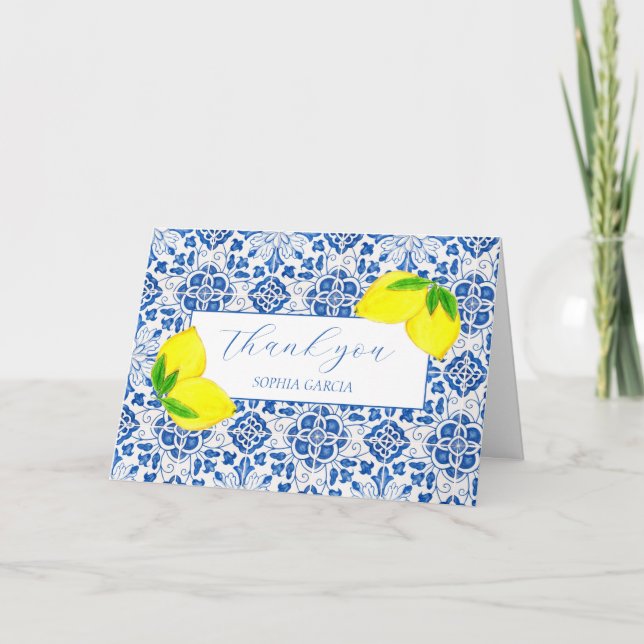 Tarjeta De Agradecimiento Lemons Lemons Bridal Shower (Anverso)
