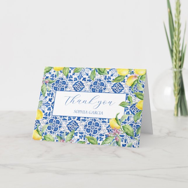 Tarjeta De Agradecimiento Lemons Lemons Bridal Shower (Anverso)