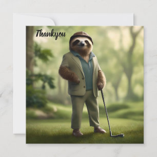 Tarjeta De Agradecimiento "Lento y estable: Vestido un eslogan para el golf
