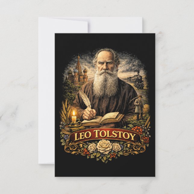 Tarjeta De Agradecimiento Leo Tolstoy (Anverso)