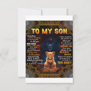 Tarjeta De Agradecimiento León a mi hijo a veces es duro papá