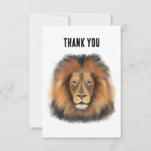 Tarjeta De Agradecimiento león acuarela Leo rey safari animal selva gato 