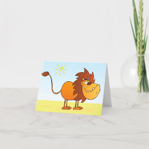 Tarjeta De Agradecimiento León Personalizado gracioso en el animal safari de