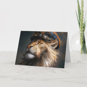 Tarjeta De Agradecimiento León Steampunk