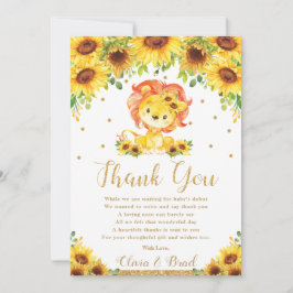 Tarjeta De Agradecimiento Leon Sunflower Baby Shower Cumpleaños