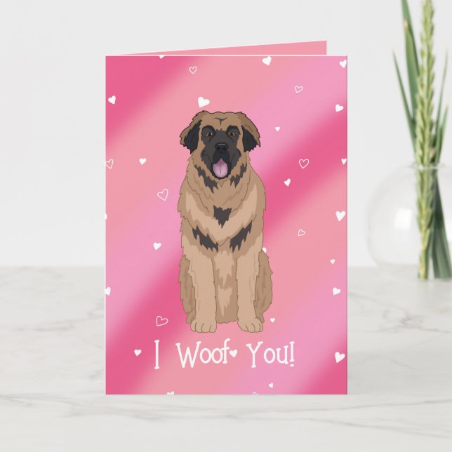 Tarjeta De Agradecimiento Leonberger Día de San Valentín (Anverso)