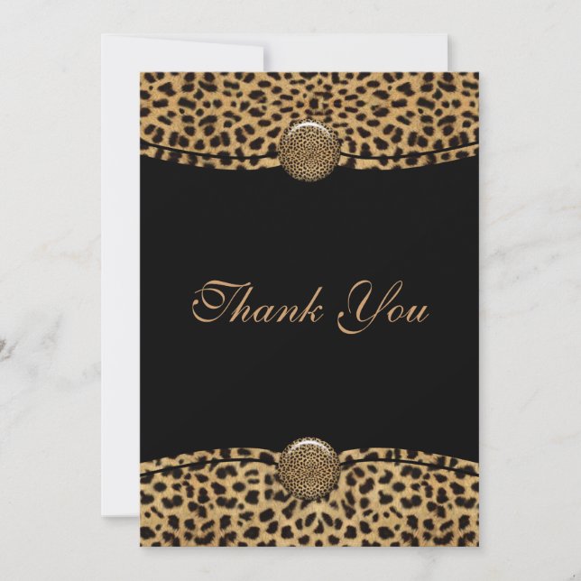 Tarjeta De Agradecimiento Leopard Gracias (Anverso)