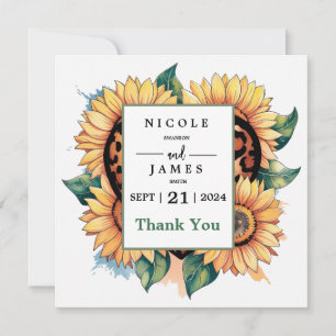 Tarjeta De Agradecimiento Leopard Heart Floral