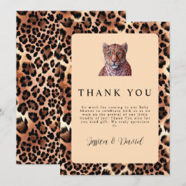 Tarjeta De Agradecimiento Leopard Luxury Lion Tiger Wool Pattern Baby Shower