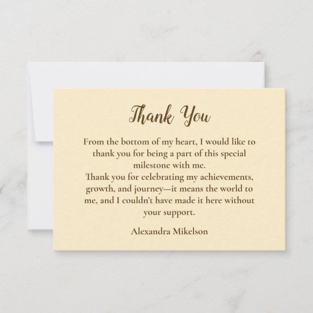 Tarjeta De Agradecimiento Leopard Neutral 50 & Fabulous Birthday (Anverso)