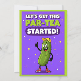 Tarjeta De Agradecimiento Let’s Get This Par-Tea funny pickle pun gift