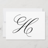 Letra de caligrafía de fantasía H monograma Boda