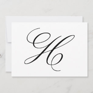 Tarjeta De Agradecimiento Letra de caligrafía de fantasía H monograma Boda