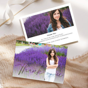 Tarjeta De Agradecimiento Letra de Caligrafía Personalizada para Graduación